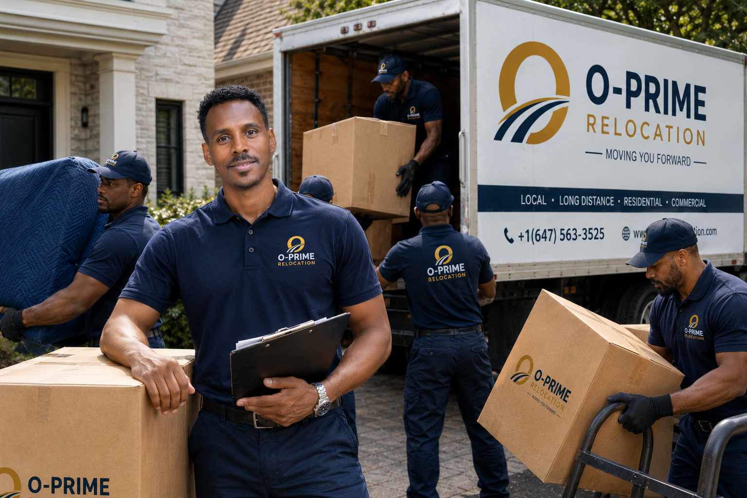 O-Prime Relocation professional moving crew carefully loading furniture in the GTA
